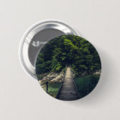 Einfache Hängebrücke über den Fluss Idrijca, Slove Button (Vorne & Hinten)