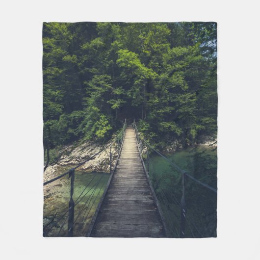 Einfache Hängebrücke über den Fluss Idrijca, Slove Fleecedecke (Vorderseite)