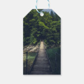 Einfache Hängebrücke über den Fluss Idrijca, Slove Geschenkanhänger (Rückseite)