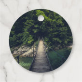 Einfache Hängebrücke über den Fluss Idrijca, Slove Geschenkanhänger (Rückseite)