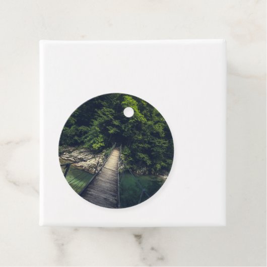 Einfache Hängebrücke über den Fluss Idrijca, Slove Geschenkanhänger (Beispiel)