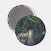 Einfache Hängebrücke über den Fluss Idrijca, Slove Magnet (Vorderseite/Rückseite)