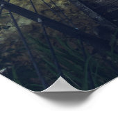 Einfache Hängebrücke über den Fluss Idrijca, Slove Poster (Ecke)