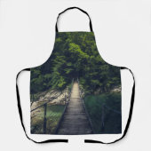 Einfache Hängebrücke über den Fluss Idrijca, Slove Schürze (Vorderseite)