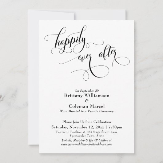 EINFACHE HAPPIL EVER AFTER REZEPTOR EINLADUNG (Vorderseite)