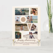 Einfache Happy Anniversary Foto Collage Karte (Vorderseite)