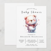 Einfache Happy Bear Baby Dusche Einladung (Vorne/Hinten)
