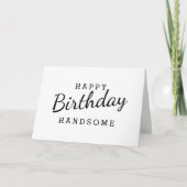 Einfache Happy Birthday Handsome Card Karte (Vorderseite)