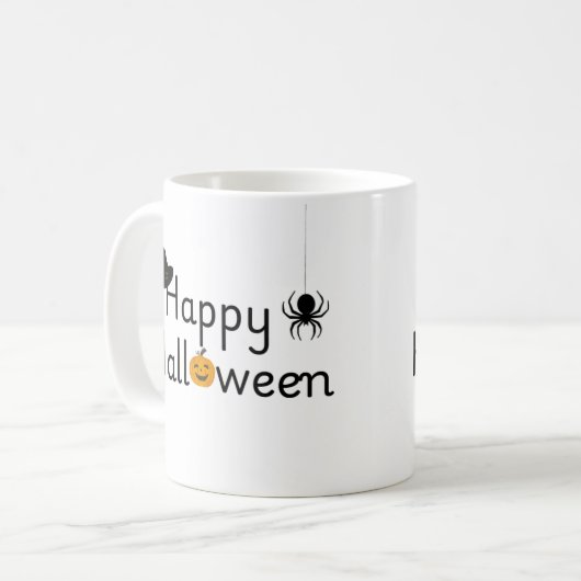 Einfache Happy Halloween-Tasse Kaffeetasse (Vorderseite Links)