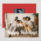 Einfache Happy Holidays Full Foto Karte (Vorne/Hinten)