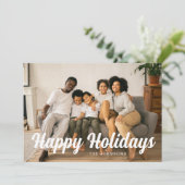 Einfache Happy Holidays Full Foto Karte (Stehend Vorderseite)