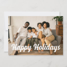 Einfache Happy Holidays Full Foto Karte