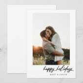 Einfache Happy Holidays Weihnachts-Fotokarte Feiertagskarte (Vorne/Hinten)