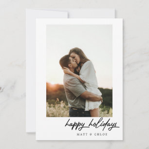 Einfache Happy Holidays Weihnachts-Fotokarte Feiertagskarte