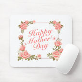 Einfache Happy Mother Day Floral Frame Mousepad (Mit Mouse)