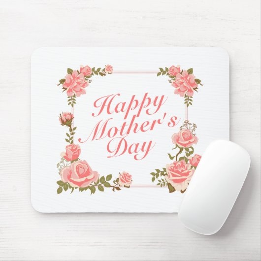 Einfache Happy Mother Day Floral Frame Mousepad (Mit Mouse)