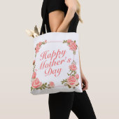 Einfache Happy Mother Day Floral Frame Tote Bag Tasche (Von Nahem)