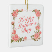 Einfache Happy Mother's Day Blumenrahmen Ornament (Rechts)