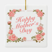 Einfache Happy Mother's Day Blumenrahmen Ornament (Rückseite)