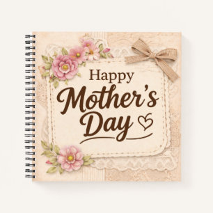 Einfache Happy Mother's Day Kalligrafie Floral    Notizblock