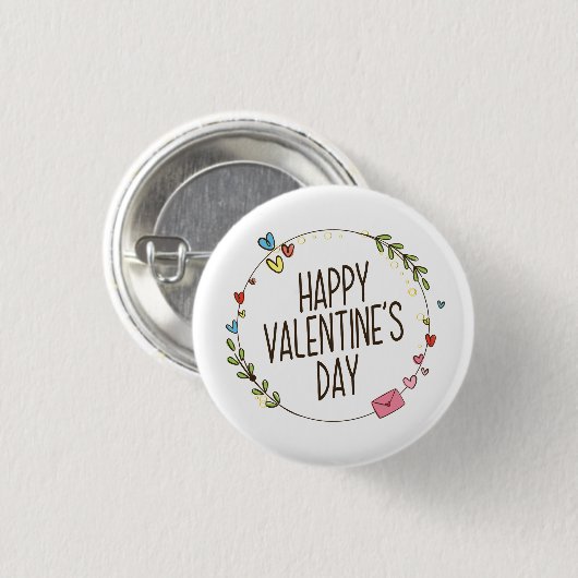 Einfache Happy Valentine's Day Wreath| Button (Vorne & Hinten)