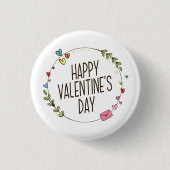 Einfache Happy Valentine's Day Wreath| Button (Vorderseite)