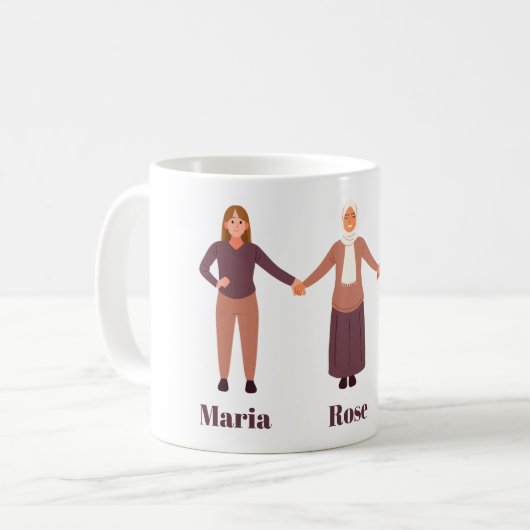 Einfache Harmonie mit Besties Kaffeetasse (Vorderseite Links)