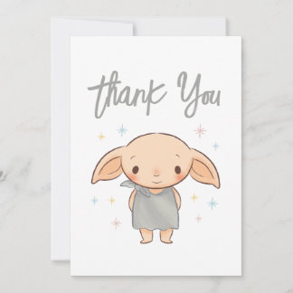 Einfache Harry Potter - Dobby Baby-Party Dankeskarte