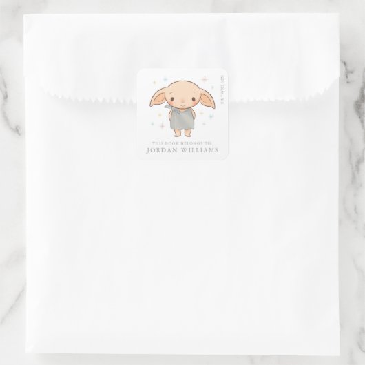 Einfache Harry Potter - Dobby Babyparty Quadratischer Aufkleber (Tasche)