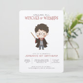 Einfache Harry Potter Einladung zum Geburtstag (Stehend Vorderseite)