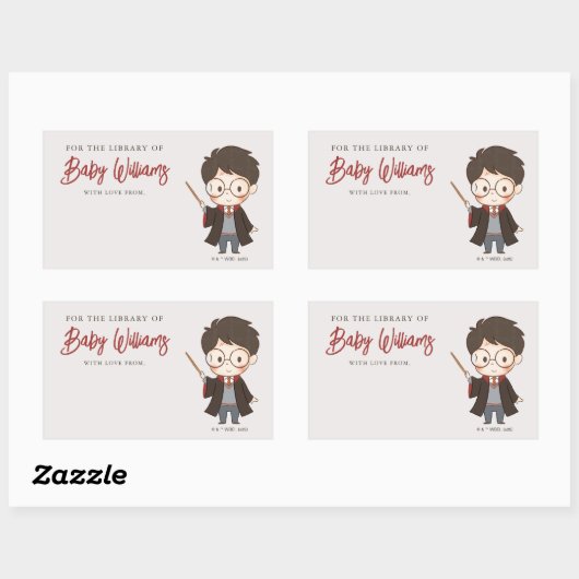 Einfache Harry Potter Kinderdusche Rechteckiger Aufkleber (Blatt)