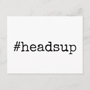 Einfache Hashtag-Headsup Postkarte