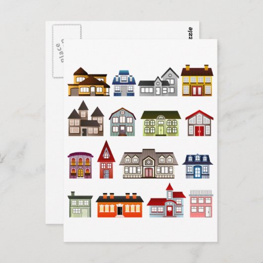 Einfache Häuser Postkarte (Vorne/Hinten)