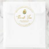 Einfache hausgemachte Avocado Öl Danke Label Runder Aufkleber (Tasche)