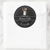 Einfache, hausgemachte Backwaren und Kochen schwar Runder Aufkleber (Tasche)