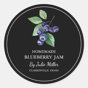 Einfache, hausgemachte Blueberry-Marke Runder Aufkleber