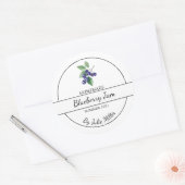 Einfache, hausgemachte Blueberry-Marke Runder Aufkleber (Umschlag)