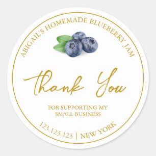 Einfache hausgemachte Blueberry-Marmelade Danke-La Runder Aufkleber
