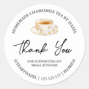 Einfache hausgemachte Chamomile Tee Dankeschön Lab Runder Aufkleber