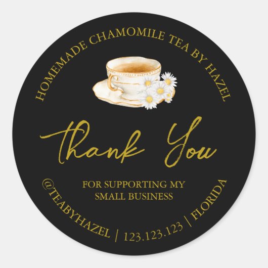 Einfache hausgemachte Chamomile Tee Dankeschön Lab Runder Aufkleber (Vorderseite)