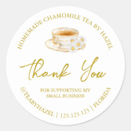 Einfache hausgemachte Chamomile Tee Dankeschön Lab Runder Aufkleber