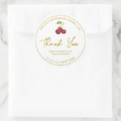 Einfache hausgemachte Cherry Jam Danke Label Runder Aufkleber (Tasche)