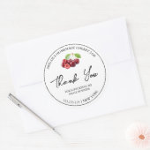 Einfache hausgemachte Cherry Jam Danke Label Runder Aufkleber (Umschlag)