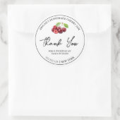Einfache hausgemachte Cherry Jam Danke Label Runder Aufkleber (Tasche)