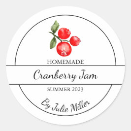 Einfache, hausgemachte Cranberry-Marmelade Runder Aufkleber