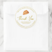 Einfache hausgemachte Croissant Danke Label Runder Aufkleber (Tasche)