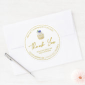 Einfache hausgemachte Cupcake Dankeschön Label Runder Aufkleber (Umschlag)