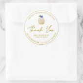 Einfache hausgemachte Cupcake Dankeschön Label Runder Aufkleber (Tasche)