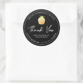 Einfache hausgemachte Cupcake Dankeschön Label Runder Aufkleber (Tasche)