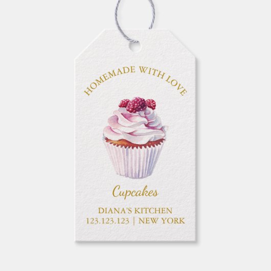 Einfache, hausgemachte Cupcake Dessert Hang Tag | Geschenkanhänger (Vorderseite)